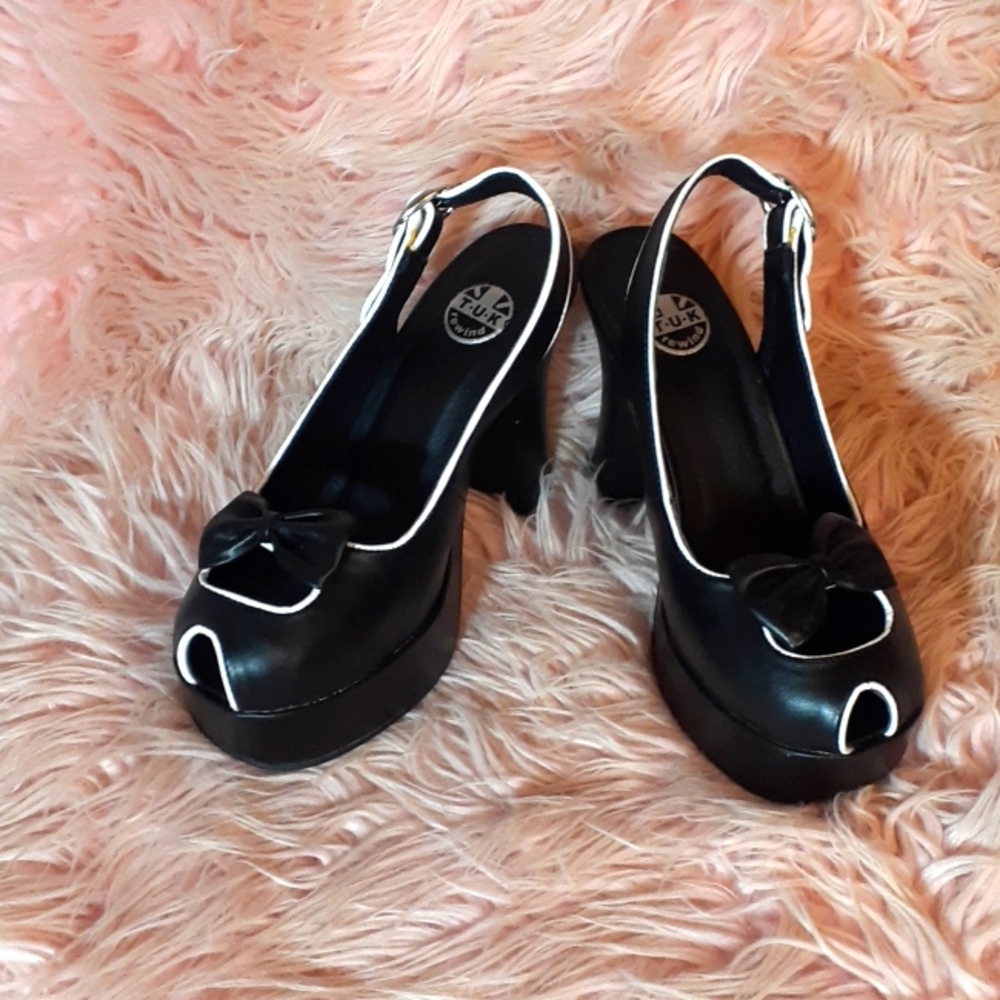 TUK platform slingback retro heels size 7 US